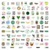 105Pcs Vegan Stickers for Water Bottle and Laptop - Plant-Based Party Favors & Decorations, Waterproof Vinyl Veganism Decals, Vegan Lifestyle and Food Stickers Laptop Decals (Vegetarian) view 2