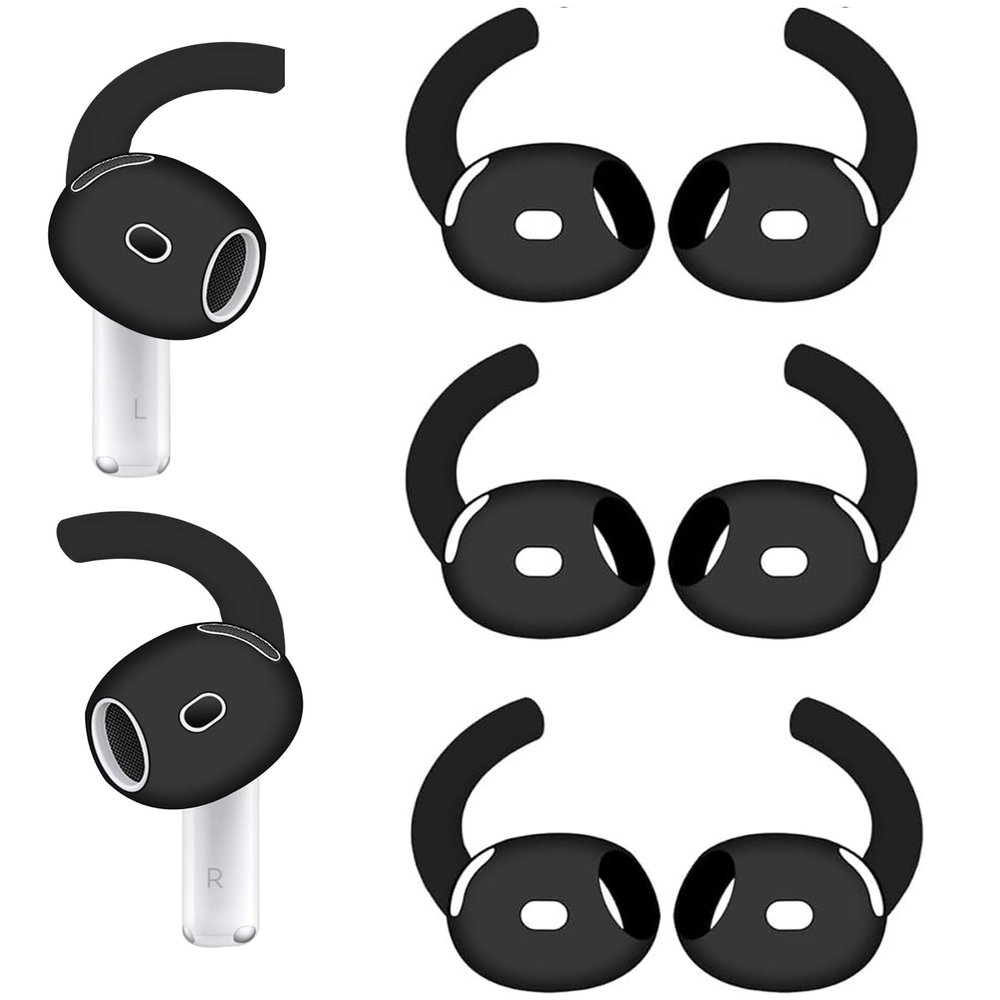 BLLQ 3 Pairs AirPods4 Ear Hooks Covers Grip Ear Fin Anti Slip Wing Tips Accessories Compatible with AirPods 4 Earbuds, Black 901