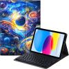 Qindaiwen Keyboard Case for iPad (A16) 11th/10th Generation (11/10.9 Inch, 2025/2022), Detachable Bluetooth Keyboard, Thin & Light Folio Cover, Universe Swirling view 1