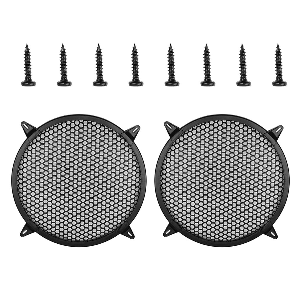 Unifizz 2pcs Car Grill Mesh Protector Speaker Cover Black Woofer Subwoofer Grill 10 Inch