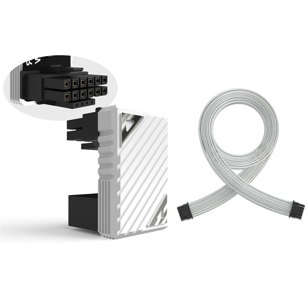 16 Pin GPU PCI-e 5.0 180 Degree Angled Connector+12VHPWR 16Pin(12+4P) Sleeve Modular Cable