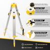 Lightweight Aluminum Surveying Tripod 62.2" with 5/8-Inch 11-Threaded Flat Head and Dual Lock9 FT Dual Sided Telescopic Aluminum Grade Rod for Precise Construction Measurement,Land Surveying view 3