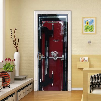VIRANDA 3D Door Stickers Murals Peel and Stick DIY Wallpaper Removable PVC Waterproof Decals Self-Adhesive Wall Covers - Iron - Poster for Bedroom Living Room Decor 30.3 x 78.7 inch