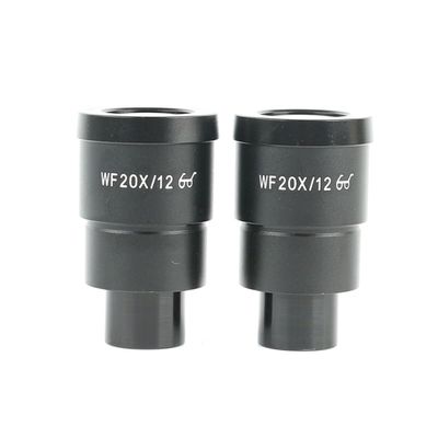 Microscope Kit 2PCS WF5X WF10X WF15X WF20X WF30X Wide Field Eyepiece for Binocular Trinocular Stereo Installation 30MM Microscope Lens Adapters(WF20X-12MM A)