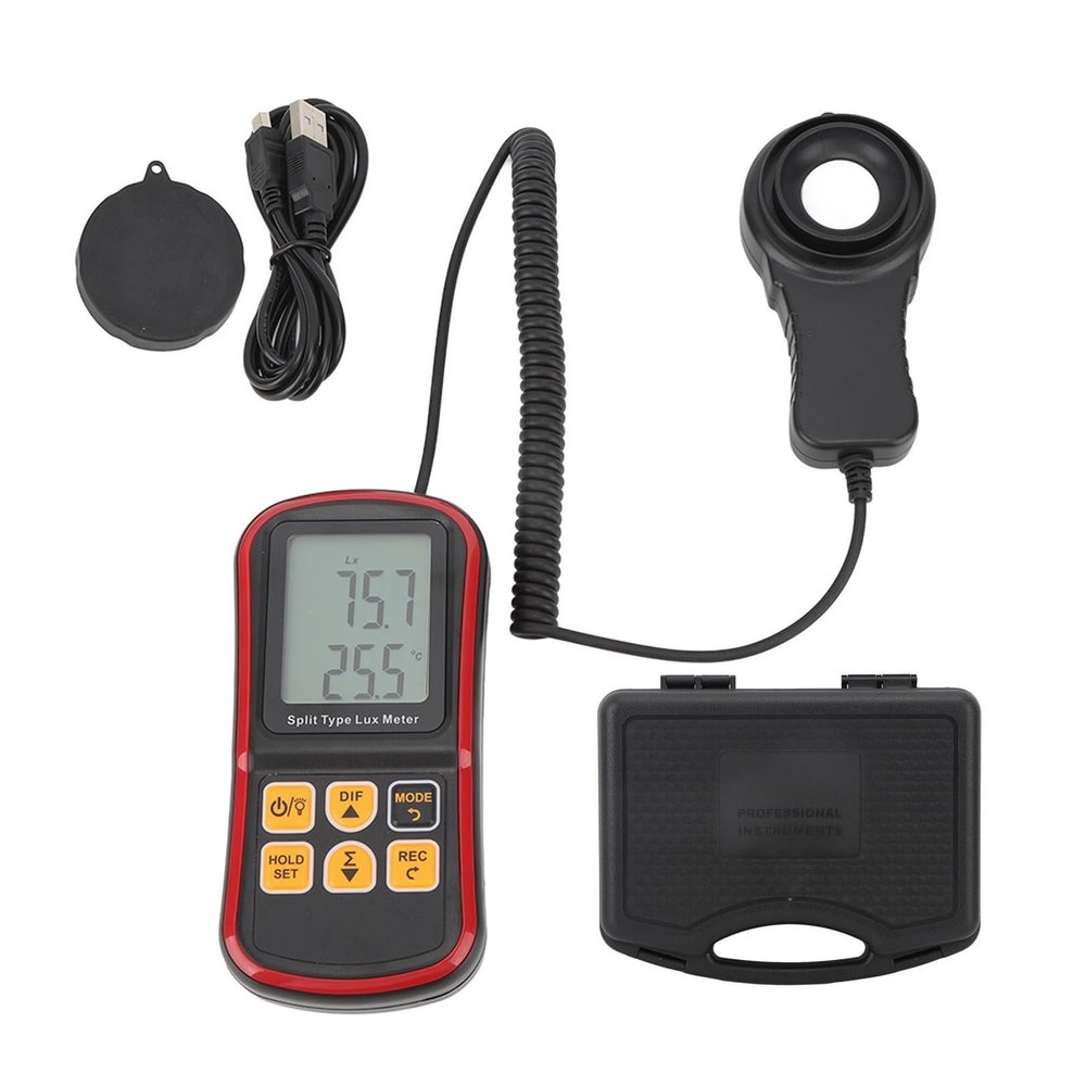 PYPYP Light Meter,Digital Luxmeter, Handheld Light Meter Digital Illuminance Meter Digital Luxmeter High Accuracy Luminometer Photometer with Data Storage Lighting Intensity Brightness Measurement