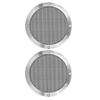 Unifizz 2pcs 6.5 Inch Metal Glossy Car Audio Speaker Cover Mesh Subwoofer Grill Horn Guard Decorative Circle Grille Protector Black Silvery view 1