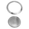 Unifizz 2pcs 6.5 Inch Metal Glossy Car Audio Speaker Cover Mesh Subwoofer Grill Horn Guard Decorative Circle Grille Protector Black Silvery view 2