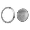 Unifizz 2pcs 6.5 Inch Metal Glossy Car Audio Speaker Cover Mesh Subwoofer Grill Horn Guard Decorative Circle Grille Protector Black Silvery view 4