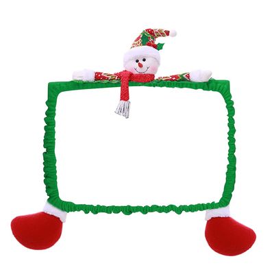 Glomora 3D Christmas Cartoon, 19-27inch Computer PC Monitor Display Frame Protective Case Cover for Xmas Home Office Computer Decoration