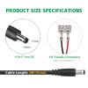 2PCS 22AWG Trail Camera External Power Cord, 6.5FT DC Plug Connector DC 4.0x1.7mm External Power Cable Compatible with Tactacam Reveal X XB SK, Wise Eye, Barn Owl, Snyper, Spartan, Covert Cameras view 2