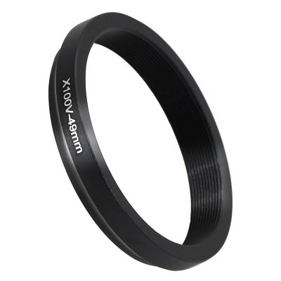 LingoFoto 49mm Lens Filter Adapter Ring for Fuji X100V/X100VI Camera for 49mm Filters,Lens Hood 49mm Metal Filter Adapter Ring (Black)