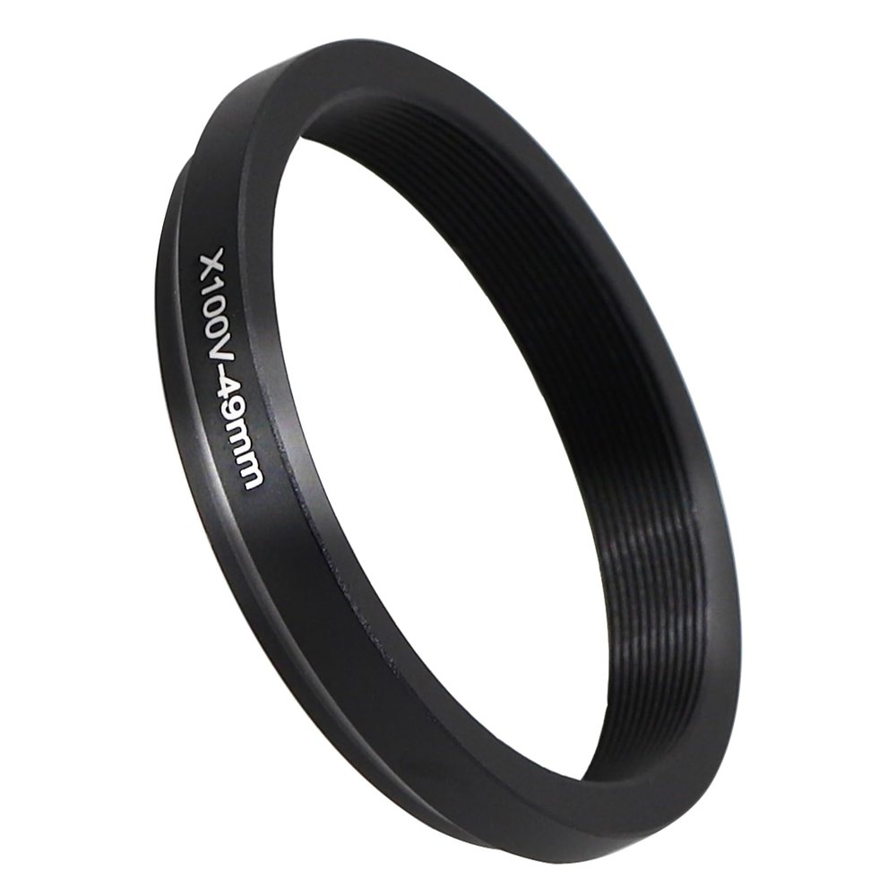 LingoFoto 49mm Lens Filter Adapter Ring for Fuji X100V/X100VI Camera for 49mm Filters,Lens Hood 49mm Metal Filter Adapter Ring (Black)