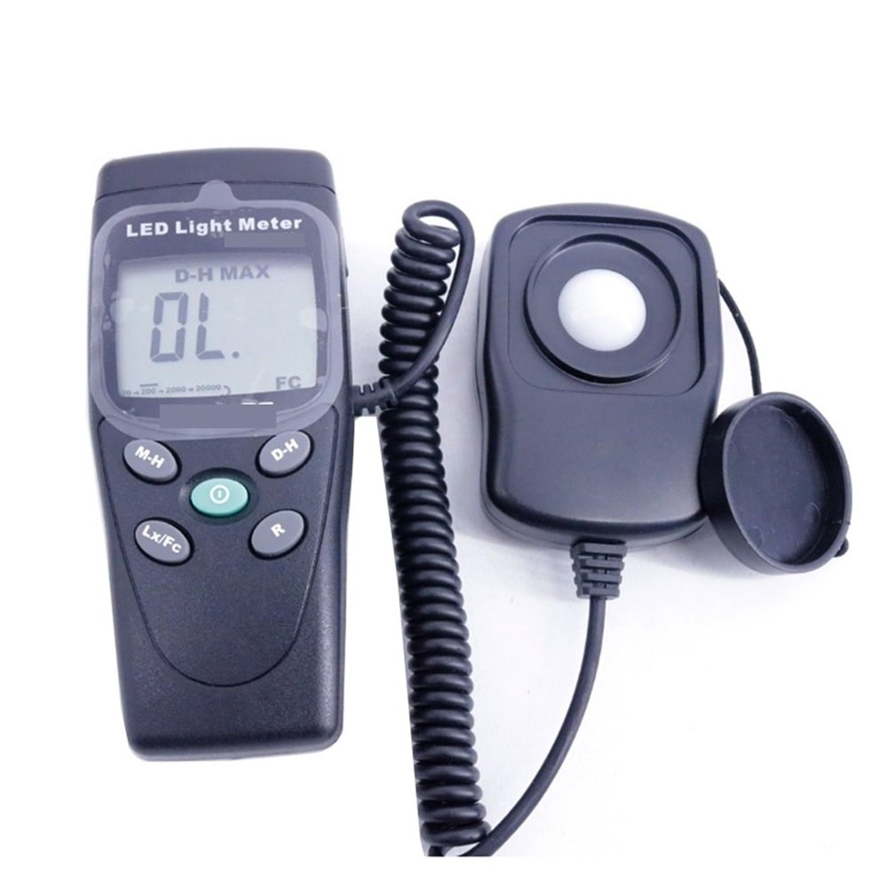 Light Meter,Digital Luxmeter, Digital Light Level Meter 200,000 Lux Measure White LED Luxmeter Environmental Testing Handheld Type Illuminometer Photometer Detector Measuring Lighting Intensity Bright