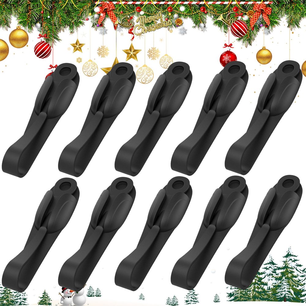 Wall Mounted Punch-Free Adhesive Removable Cord Holder Organizer, Cord Organizer For Appliances, Garland Straps for Mantle (Black,10Pcs)