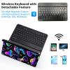 Qindaiwen Keyboard Case for iPad 9th/8th/7th Generation 10.2 inch, Detachable Bluetooth Keyboard Slim PU Leather Protective Cover with Pencil Holder for iPad 10.2 2021/2020/2019, Mushrooms view 3