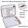 9-11 Inch Tablet Carrying Sleeve, Misty Blue(PU)+White Gray(Fabric), 2Pcs view 4
