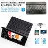 Qindaiwen Keyboard Case for iPad 9th/8th/7th Generation 10.2 inch, Detachable Bluetooth Keyboard Slim PU Leather Protective Cover with Pencil Holder for iPad 10.2 2021/2020/2019, Cute Cartoon Ghost view 3