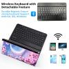Qindaiwen Keyboard Case for iPad 9th/8th/7th Generation 10.2 inch, Detachable Bluetooth Keyboard Slim PU Leather Protective Cover with Pencil Holder for iPad 10.2 2021/2020/2019, Crescent Moon view 3
