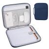 9-11 Inch Tablet Carrying Sleeve, Black(PU)+Navy Blue(Fabric), 2Pcs view 2
