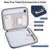 9-11 Inch Tablet Carrying Sleeve, Black(PU)+Navy Blue(Fabric), 2Pcs view 4