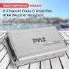 Pyle 2-Channel Compact Class D Weather Resistant Amplifier System  IPX4 Waterproof, Soft Turn On/Off, Overload Protection, 1000W Power, Suitable for Cars, ATVs, UTVs, Motorcycles, Jeeps, Marine Usage view 3