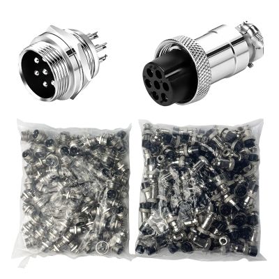 100 Sets GX20 Aviation Circular Panel Mount Connectors, 2-15 Pin Options, Metal Adapter, Male & Female Plug & Socket, (7P)