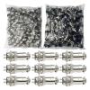 100 Sets GX20 Aviation Circular Panel Mount Connectors, 2-15 Pin Options, Metal Adapter, Male & Female Plug & Socket, (4P) view 2