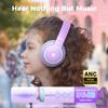 iClever BTH26 Active Noise Cancelling Headphones for Kids & BTH13 Meow Macaron Kids Bluetooth Headphones Bundles, Safe Volume, Kid Headphone for Travel iPad Tablet view 2