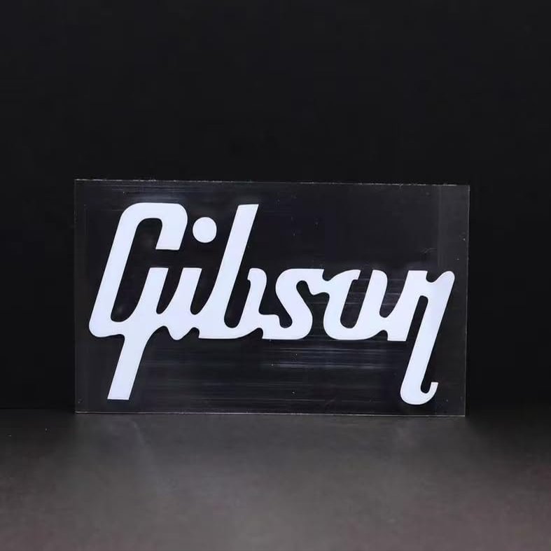 2PCS Suitable For Gibson Les Paul Logo Stickers - DIY Electric Guitar Water Transfer Stickers - Removable Film - White 8cm