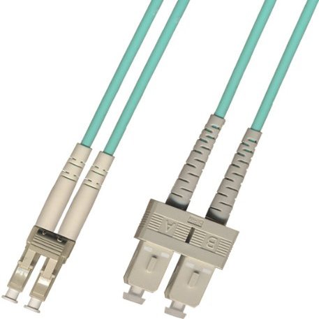 6 Meter - Multimode Duplex 10 Gigabit (10Gb) OM3 Fiber Optic Cable (50/125) - LC to SC - Aqua