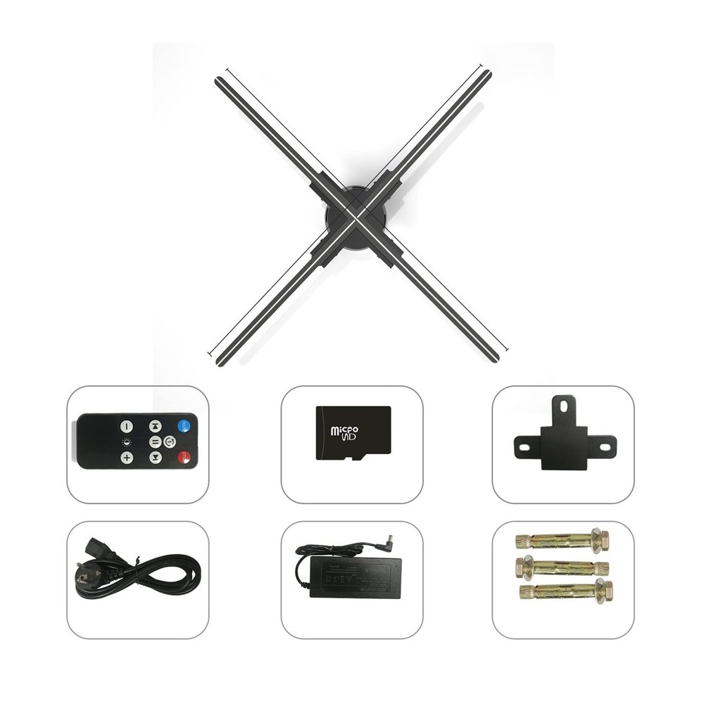Advertise 3D Hologram Fan, Hologram Projector Holographic Imaging Player Advertising Display Support Images And Video Advertising ( 56cm)