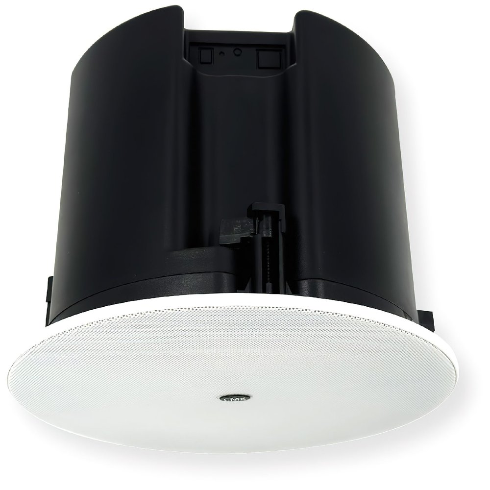 CMX Audio CSK-840HQM 2-Way Ceiling Speaker; 100V/70V Line with Transformer and ABS Back Can; Polypropylene Cone Main Driver; Built-in Crossover; 6.5" Bass Speaker with 1.5" Tweeter; Flush Mount