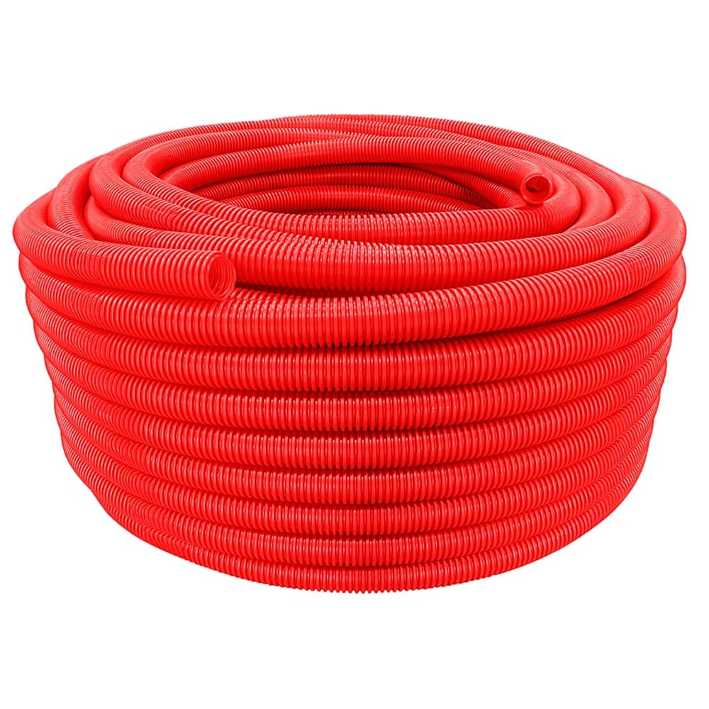 Flexible Polyethylene HDPE Non-Split Corrugated Wire Loom Tubing (Red, 1-1/2" Dia. x 100 ft)