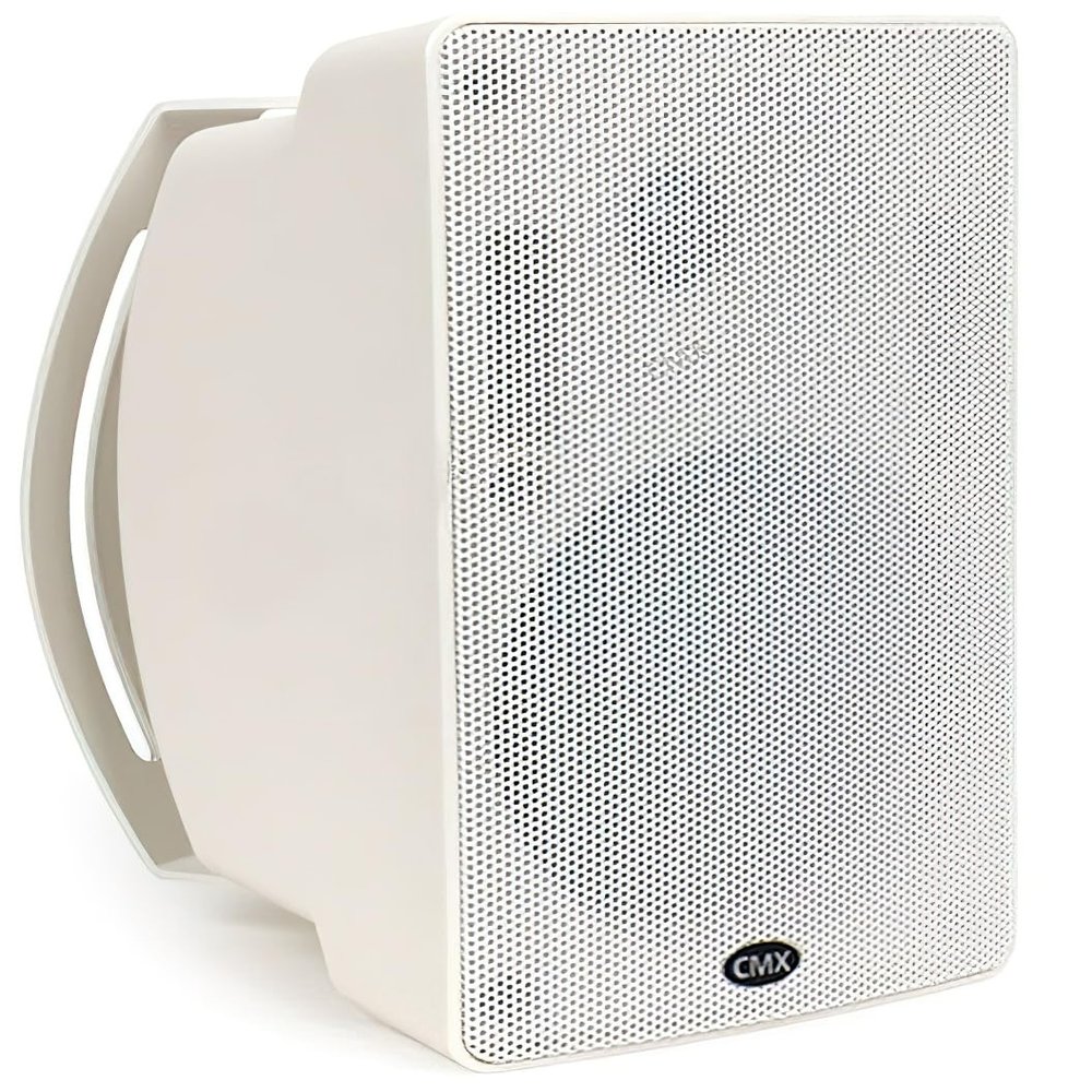 CMX Audio WSK-440PW 2-Way Outdoor Wall Mount Loudspeaker, White; Weatherproof; Water-Resistant IP66 Rate; Line Input 100V/70V with 8 Ohm Bypass; 4.5" Polypropylene Woofer and 0.75" Silk Tweeter