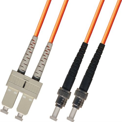 30M Multimode Duplex Fiber Optic Cable (50/125) - SC to ST