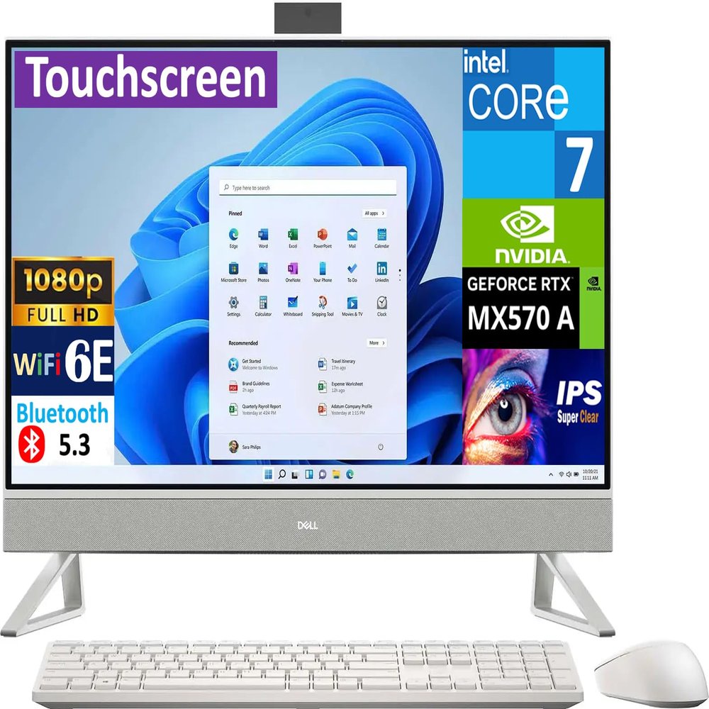 Dell Inspiron 7730 7000 Business All-in-One 27" Touchscreen IPS FHD Display (Intel Core 7 150U, 32GB DDR4, 1TB M.2 SSD, GeForce MX570 A, SD Card Reader, WiFi 6E, Bluetooth 5.3, RJ-45, Win 11 Pro)