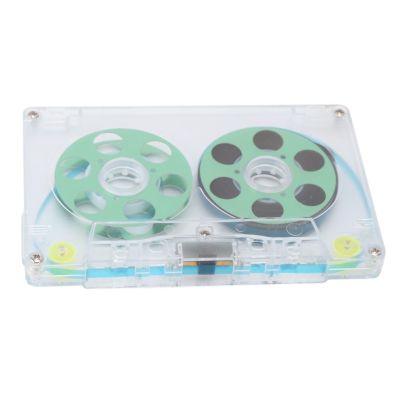 Bewinner Reel to Reel Blank Cassette Tape, Blank Cassette Tapes ABS Aluminum Alloy Transparent Low Noise DIY Homemade 46 Minute Recording Time for Recording Music (Green)