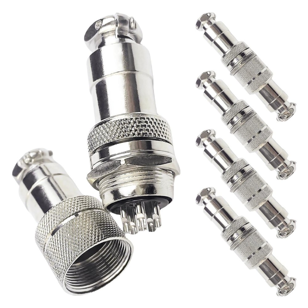 5Sets Aviation Connector,GX20 20mm 2/3/4/5/6/7/8/9/10/12/14/15 Pin Aviation Connector Docking Femal & Male M20 Circular Plug with Cover(6P)