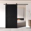 Homacer Black 32 in. x 80 in. Finished & Unassembled Slanted Stripe Design 001 Barn Door with Non-Bypass Installation Hardware Kit, 5.5ft Track, Interior use only view 2