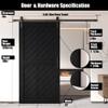 Homacer Black 32 in. x 80 in. Finished & Unassembled Slanted Stripe Design 001 Barn Door with Non-Bypass Installation Hardware Kit, 5.5ft Track, Interior use only view 3