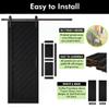 Homacer Black 32 in. x 80 in. Finished & Unassembled Slanted Stripe Design 001 Barn Door with Non-Bypass Installation Hardware Kit, 5.5ft Track, Interior use only view 4