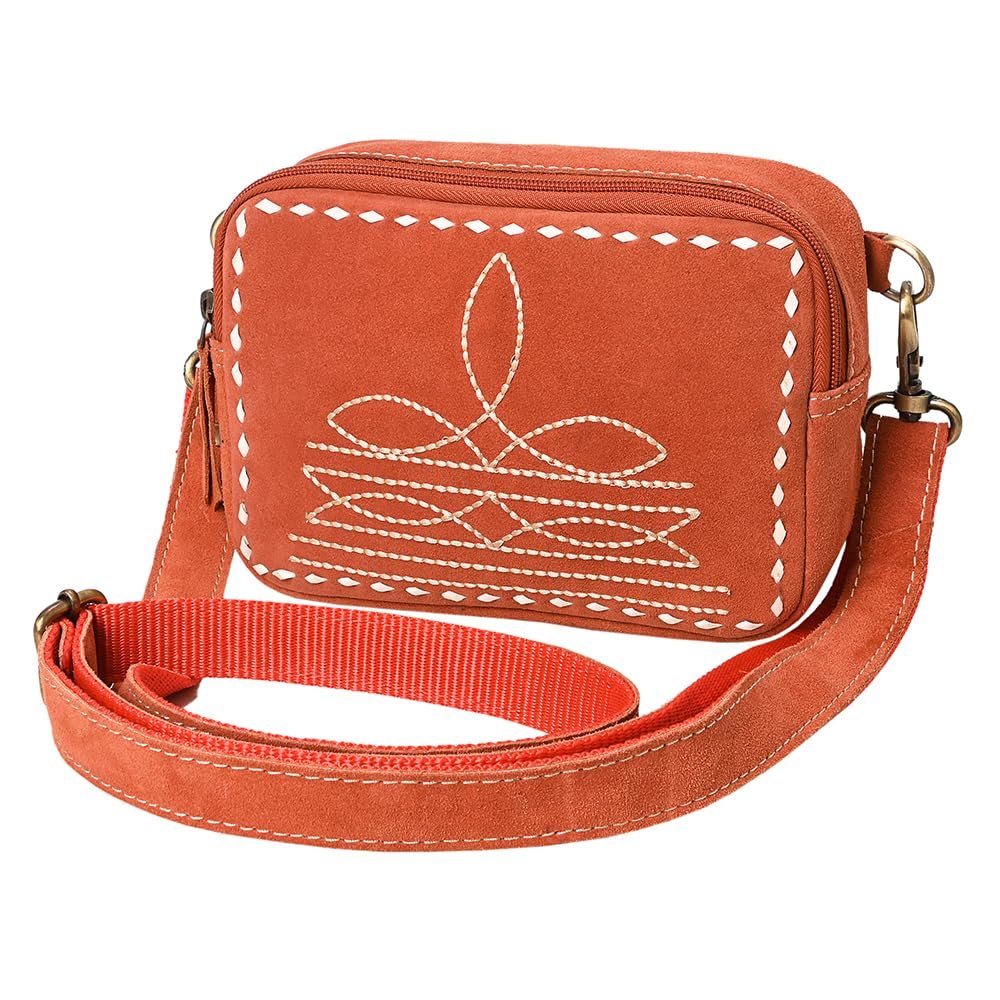 American Darling Camera Bag Suede Genuine Leather | Western Handbag Handmade Shoulder for Women Festival