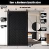 Homacer Black 48 in. x 80 in. Finished & Unassembled Slanted Stripe Design 003 Barn Door with Non-Bypass Installation Hardware Kit, 9ft Track, Interior use only view 3