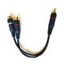 2 Female to 1 Male Splitter Cable A-dio Splitter Distributor Converter Sp/ea-ker Gold Cable Cord Line Wire(1M) view 1