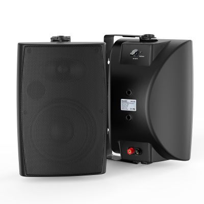 Herdio 5.25 Inches 300 Watts Outdoor Bluetooth Speakers, Bluetooth 5.3,TWS Stereo Paring,Wall Mount Speaker System Waterproof Suitable for Patio Home Poolside Deck Backyard (Pair, Black)