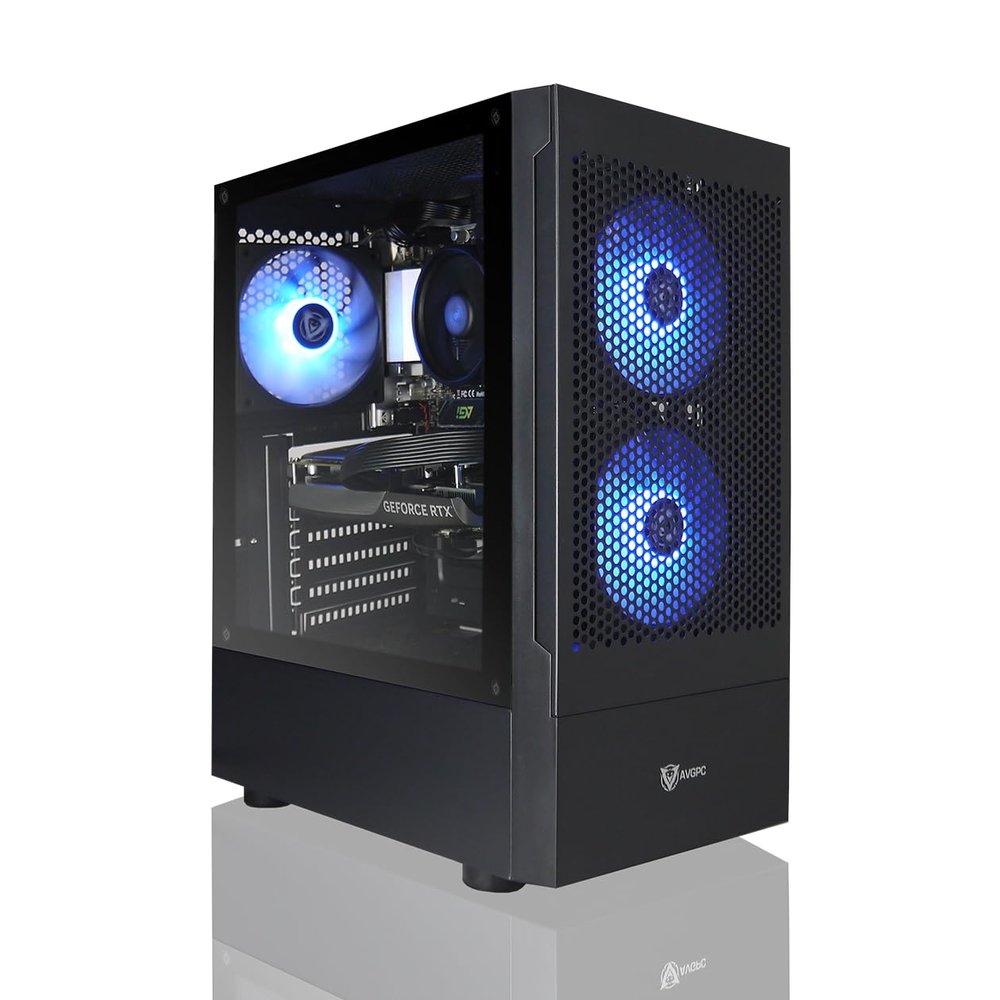 AVGPC Max Gaming PC - Intel Core i3 10105F, RTX 3050 6G, 16GB RAM, 1TB M.2 NVMe SSD, Windows 11 Home, WiFi