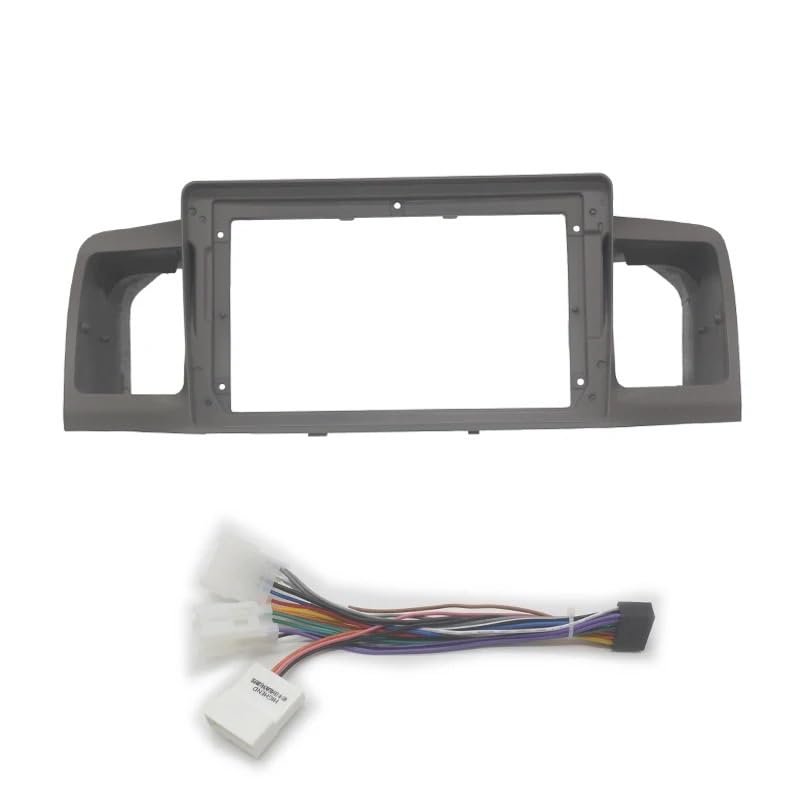 9 Inch 2 Din Car Radio Fascia Compatible with Corolla EX 2007-2012 Auto Stereo Panel Mounting Bezel Faceplate Frame Dash Kit(Fascia and cable)