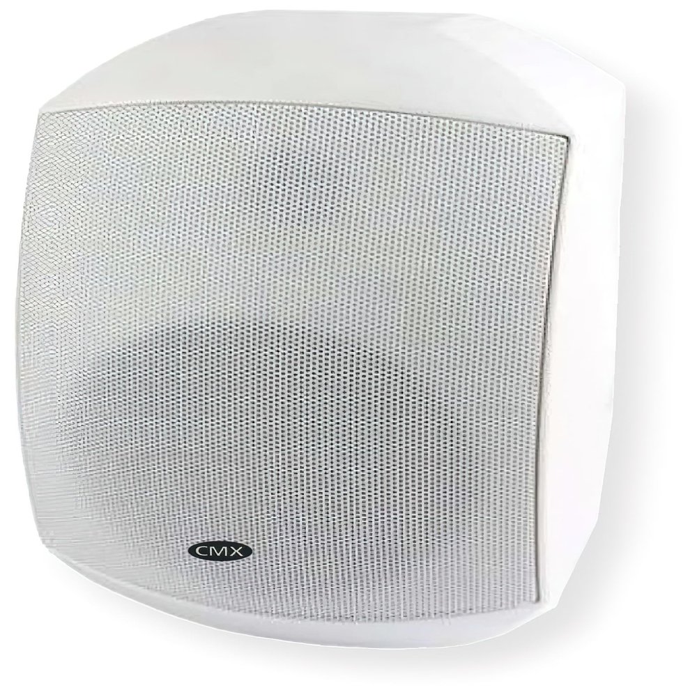 CMX Audio WSK-640DSW 2-Way Indoor/Outdoor Speaker, White; 6.5" Weatherproof Woofer, 1" Silk Tweeter; 70V/100V; Waterproof Cable Wiring Cover; IP66 Waterproof Finish; ABS Enclosure; Bracket Included