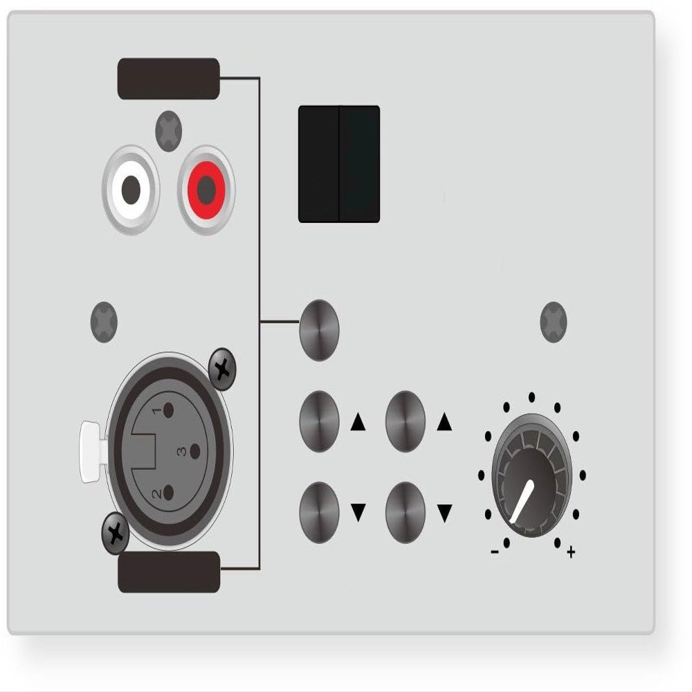 CMX Audio PA-4500WP Remote Control Panel; Purpose Built for the PA-4500MX Series Amplifier; Communication Through CAT6 Cable; Audio Sources Selection and Volume Control; In-wall Flush Mount