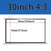 Manual Pull Down Projector Screen 30'' 40'' 50'' 60'' 72'' Portable Movie Screen 4:3/16:9 HD 4K Indoor Outdoor Projection Screen, Easy to Clean(30inch-4:3) view 2